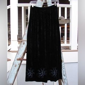 Blue Fish Black Velvet Slim Skirt Size 1